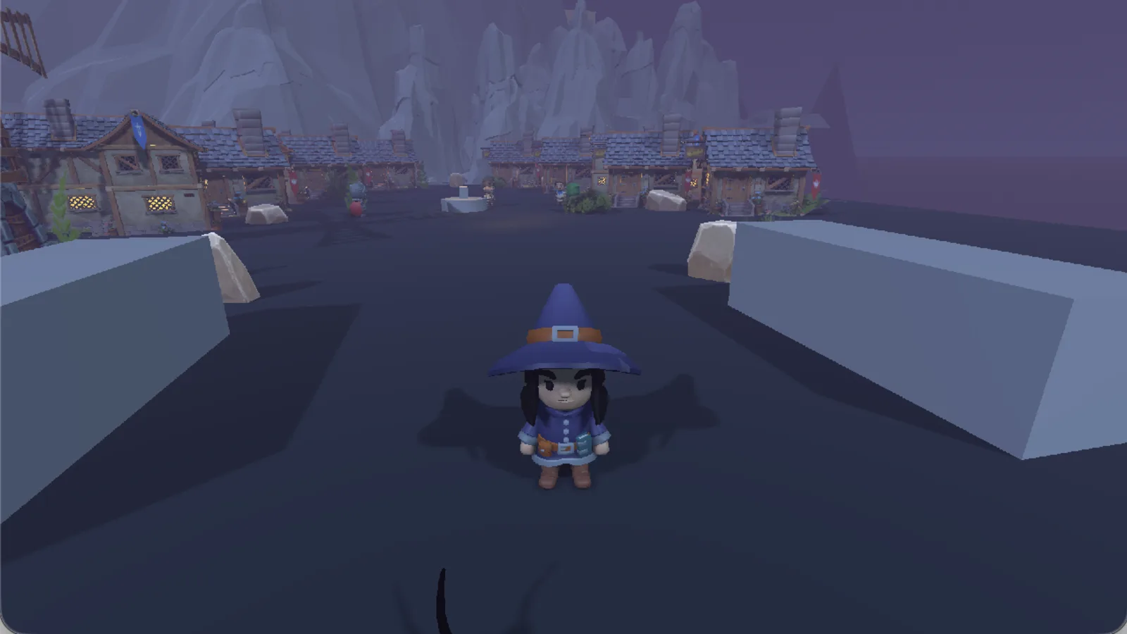 Under the Same Moon Godot gameplay in a moonlit village